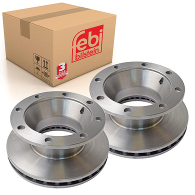 Pair of Brake Disc Fits Bergische Achsen OE 308834017 Febi 29148