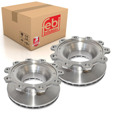 Pair of Brake Disc Fits Bergische Achsen OE 308834047 Febi 29150