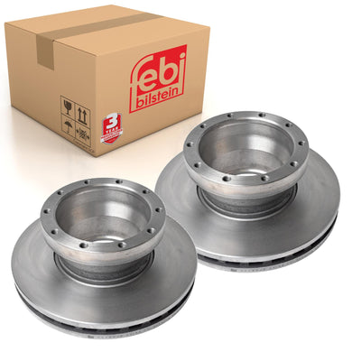 Pair of Rear Brake Disc Inc Abs Sensor Ring Fits DAF LF 45 55 MEX NA Febi 29155