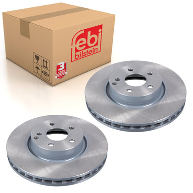Pair of Front Brake Disc Fits Mercedes Benz C-Class Model 204 E-Class Febi 30551