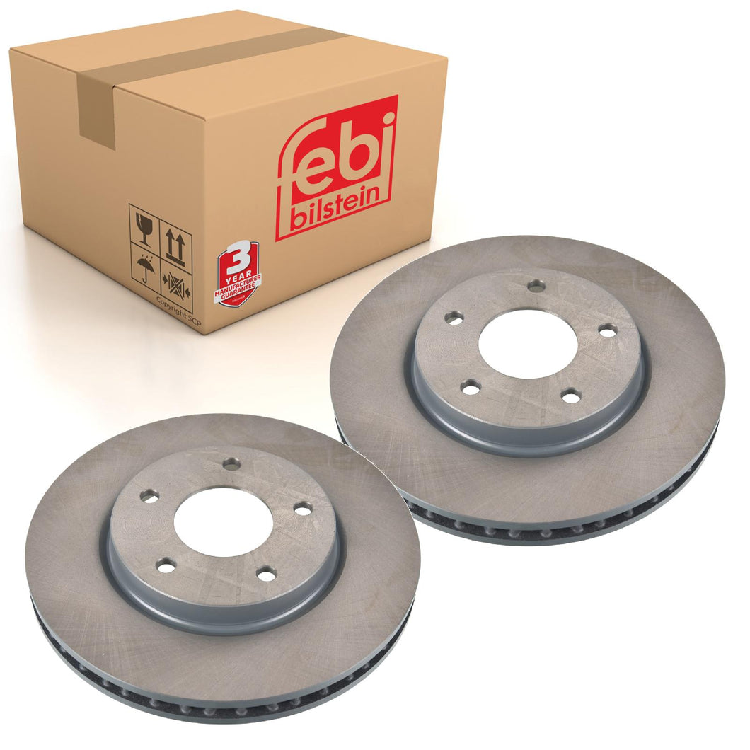 Pair of Front Brake Disc Fits Dodge Mitsubishi Lancer OE MN116329 Febi 31275