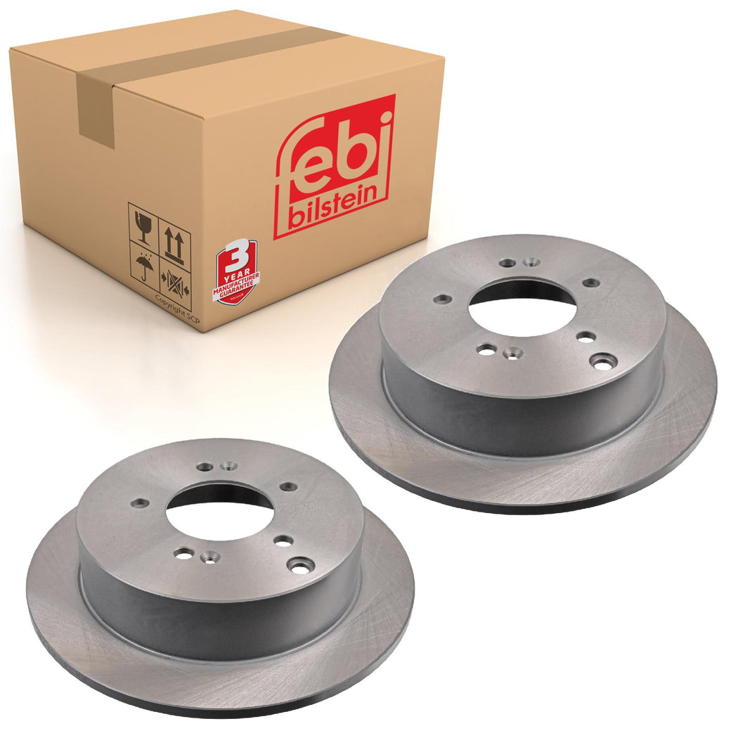 Pair of Rear Brake Disc Fits KIA Sportage R Hyundai Santa Fe Trajet T Febi 31362