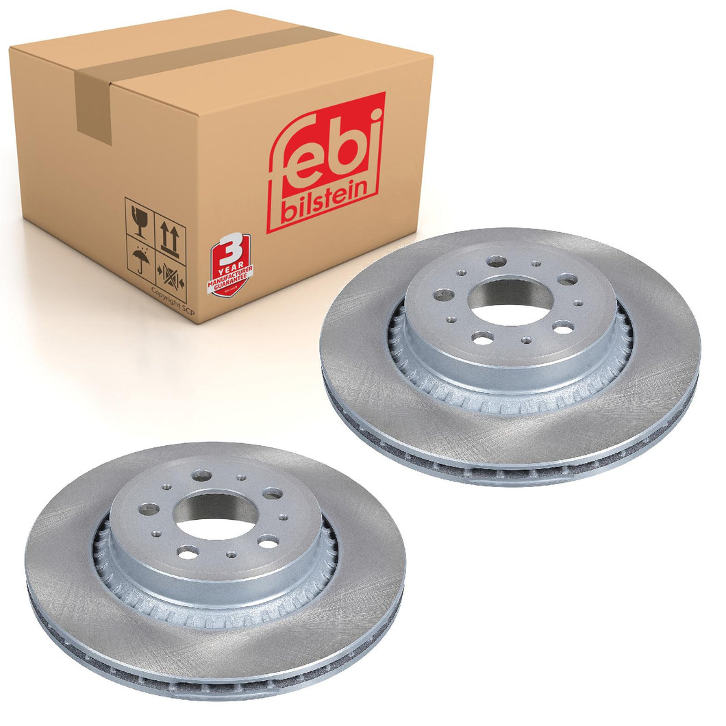 Pair of Rear Brake Disc Fits Volvo XC90 OE 31471824 Febi 32249