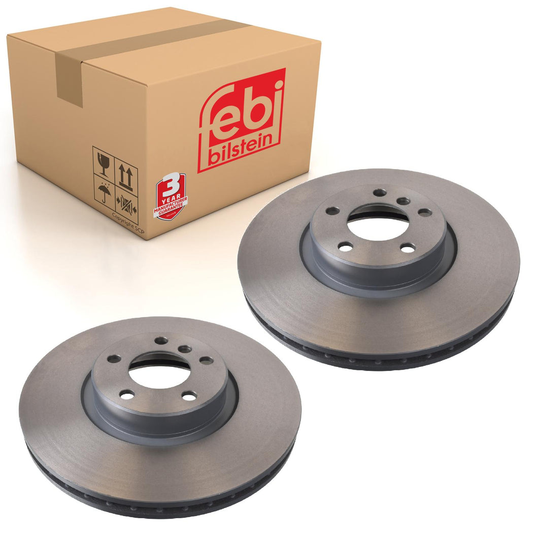 Pair of Front Brake Disc Fits BMW X5 E70 LCI X6 E71 OE 34116868938 Febi 32261