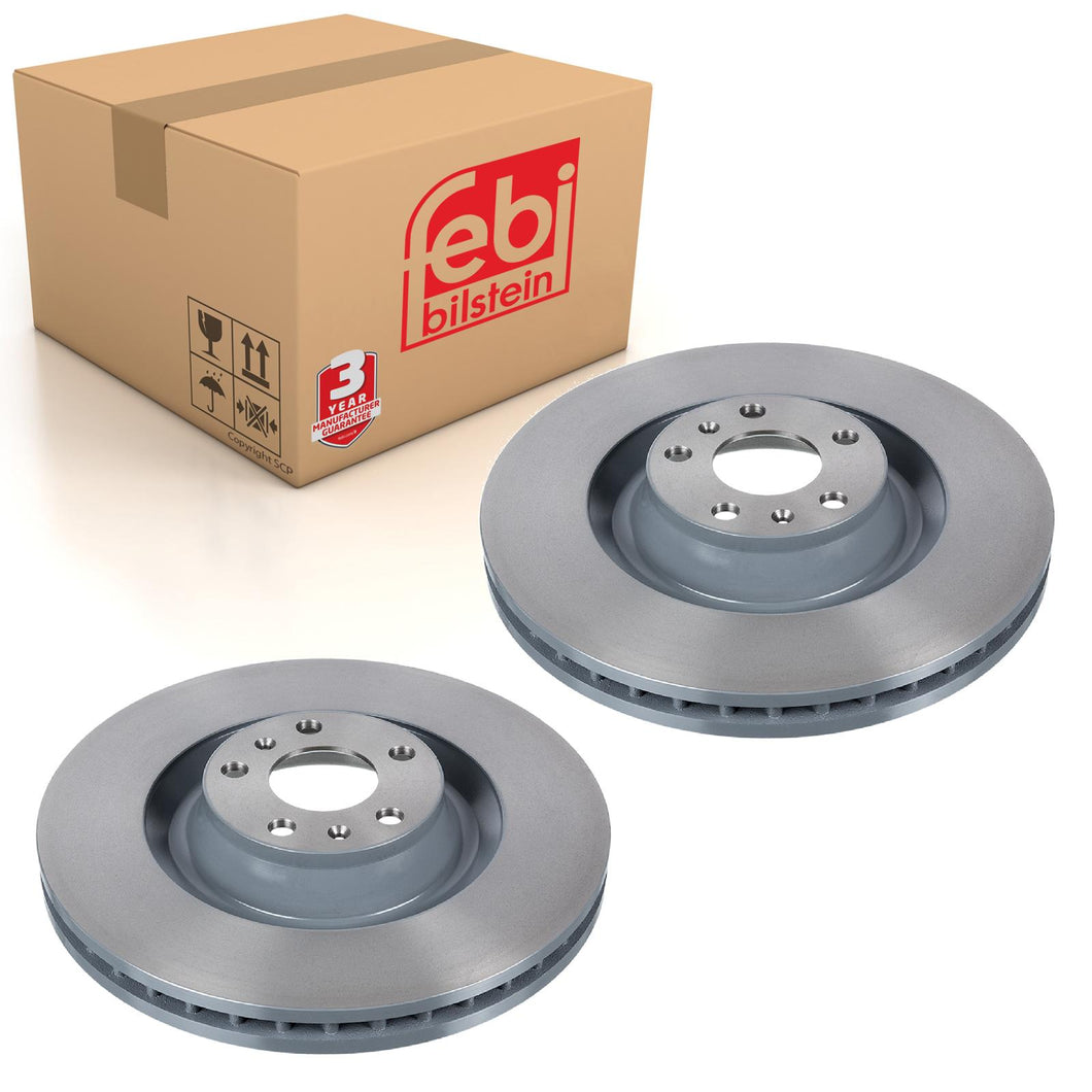 Pair of Front Brake Disc Fits Volkswagen Phaeton 4motion Audi A6 quat Febi 32520