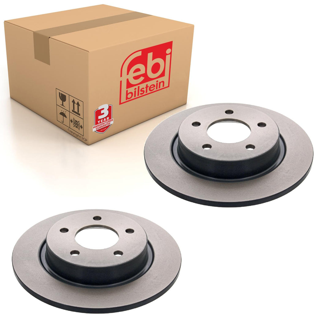 Pair of Rear Brake Disc Fits Mazda Mazda2 Mazda3 Mazda3Sport Mazda5 C Febi 32775