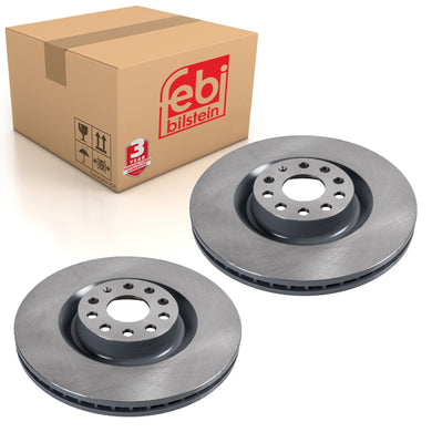 Pair of Front Brake Disc Fits Volkswagen Eos Golf 4motion 6 Passat CC Febi 34254