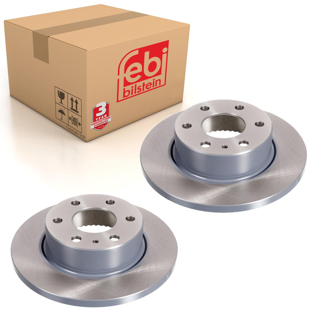 Pair of Rear Brake Disc Inc Abs Sensor Ring Fits IVECO LCV Daily bitt Febi 35341