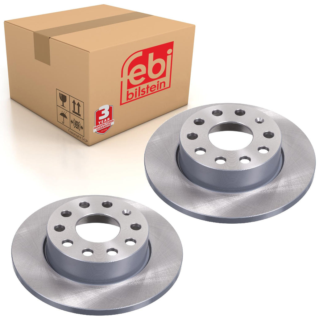 Pair of Rear Brake Disc Fits Volkswagen Caddy 4motion Crosstouran Gol Febi 36215