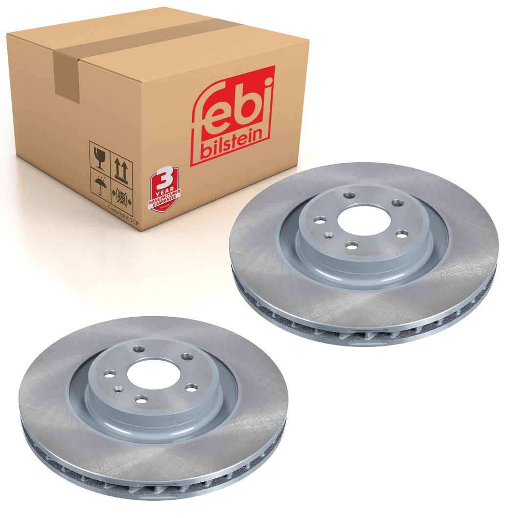 Pair of Front Brake Disc Fits Audi A4 quattro A5 Q5 RS5 S4 S5 8T Febi 36236
