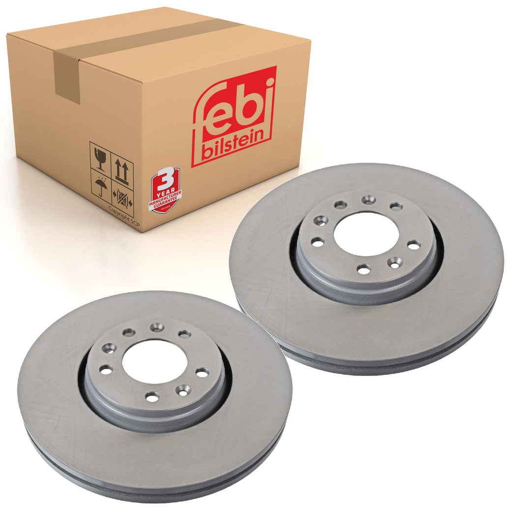 Pair of Front Brake Disc Fits Peugeot OE 4249.K0 Febi 36621