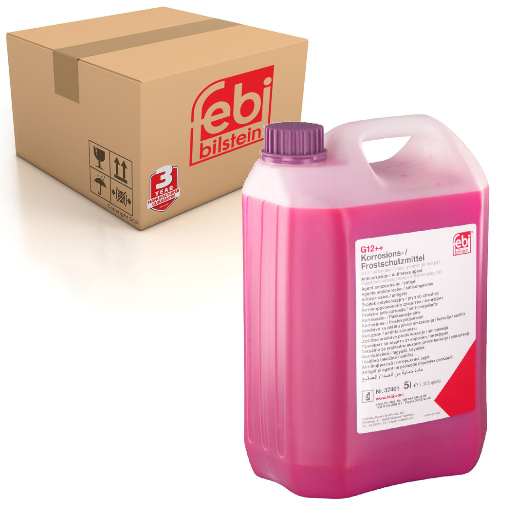 Pink Red Coolant Antifreeze Concentrate G12++ 5Ltr Fits Audi VW Febi 37401