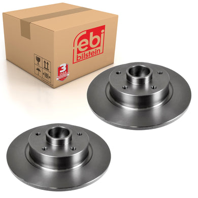 Pair of Rear Brake Disc Inc Wheel Bearing Abs Sensor Ring Axle Nut & Febi 38305