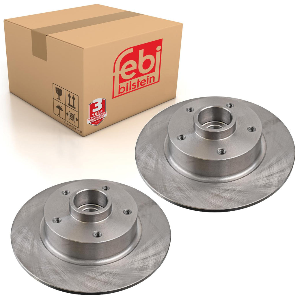 Pair of Rear Brake Disc Inc Wheel Bearing Abs Sensor Ring Axle Nut & Febi 38307