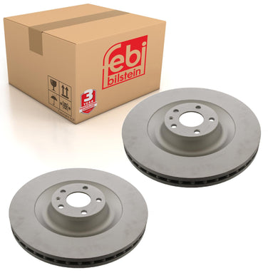 Pair of Front Brake Disc Fits Audi A8 quattro S8 4E OE 4E0615301K Febi 38359