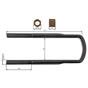 U Bolt Fits Universal Febi 39173