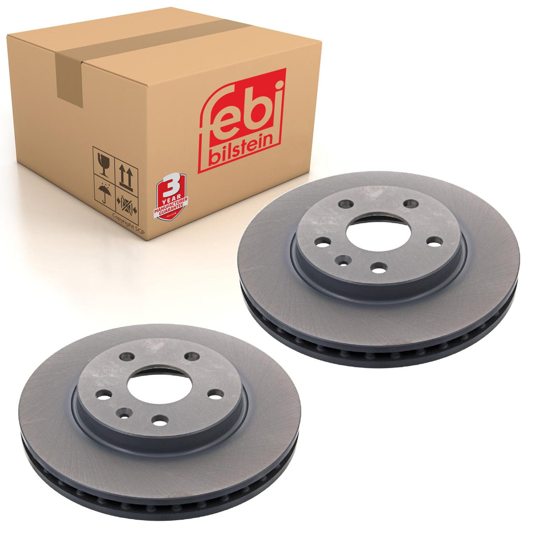 Pair of Front Brake Disc Fits Vauxhall Insignia Buick GM A Sports Tou Febi 39195