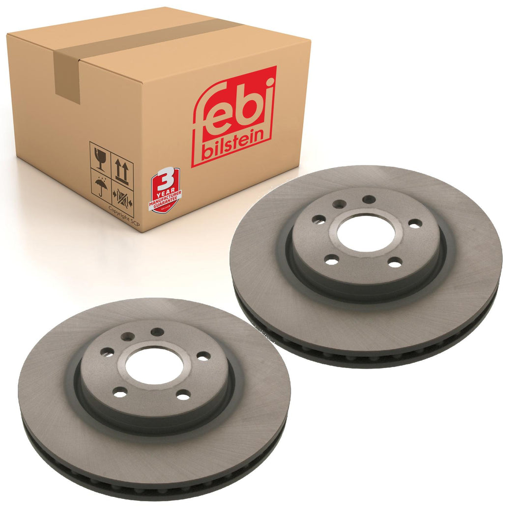 Pair of Front Brake Disc Fits Vauxhall Insignia Chevrolet GM Camaro M Febi 39196