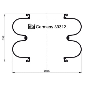 Air Spring Fits Neoplan bitte Abmessungen beachten/please pay attenti Febi 39312