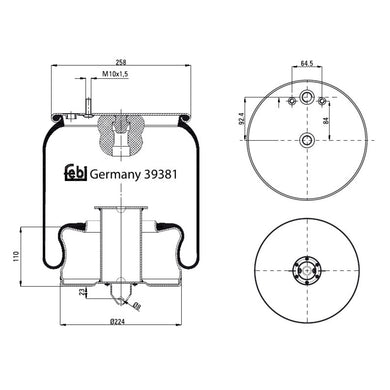 Air Spring Inc Steel Piston Fits Volvo B12 B M R B13 R7300 7500 8500 Febi 39381