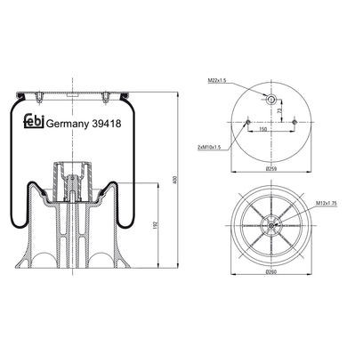 Air Spring Inc Plastic Piston Fits Schmitz Cargobull OE 750999 Febi 39418