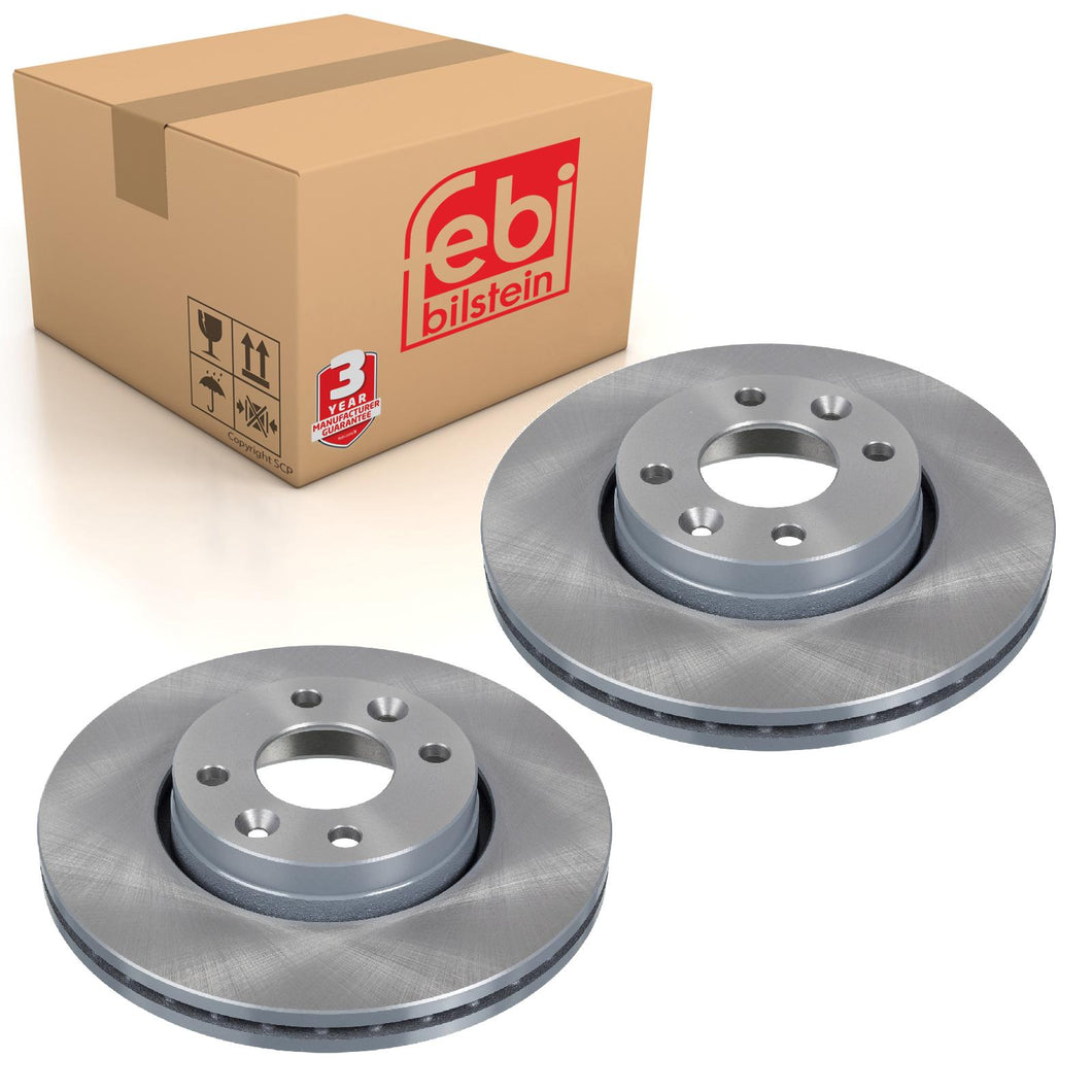 Pair of Front Brake Disc Fits Smart ForFour 2 Renault Clio Mercedes Citan 39477