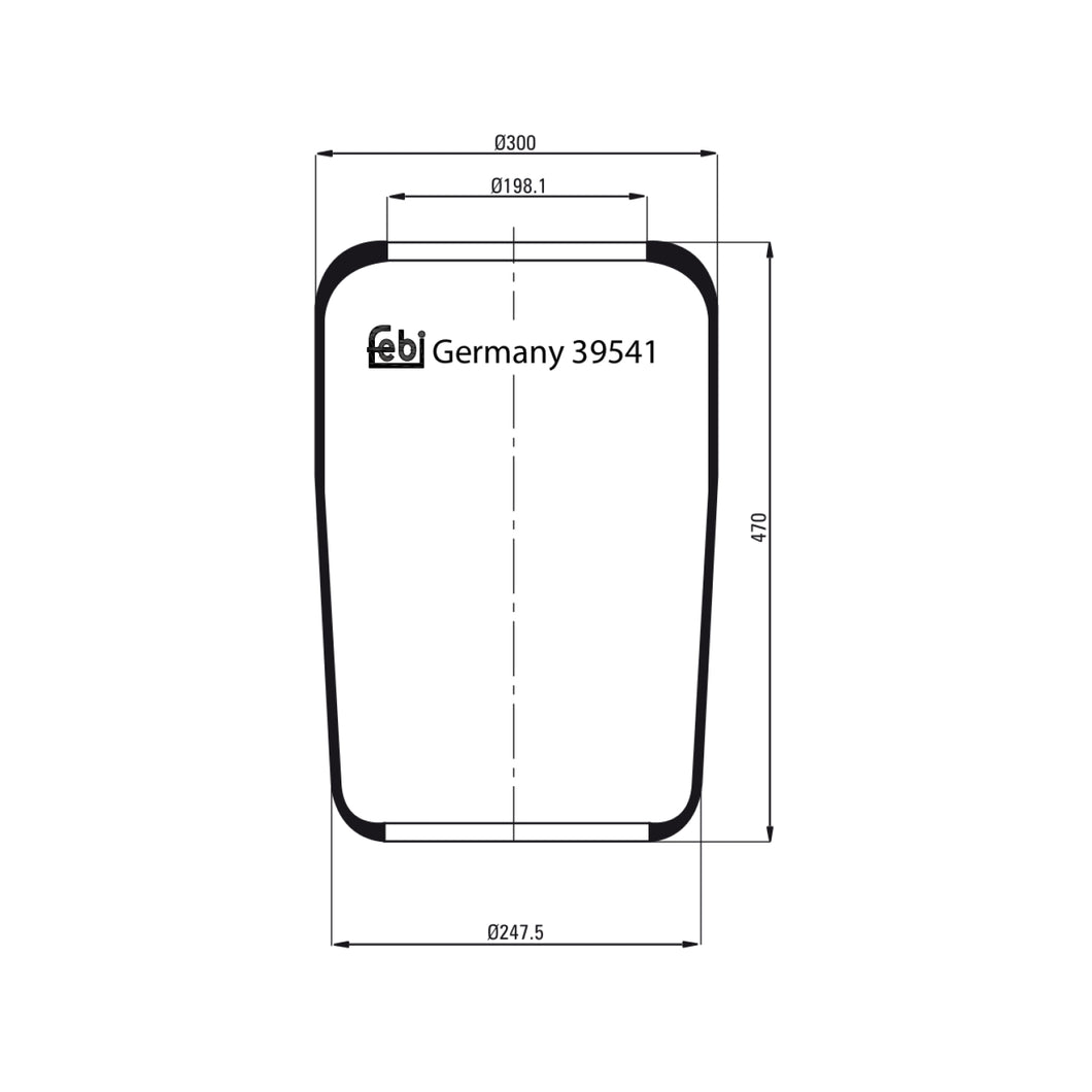 Air Spring No Piston Fits Schmitz Cargobull OE 750212 Febi 39541