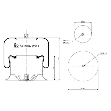 Air Spring Inc Steel Piston Fits Mercedes Benz Actros Atego 18t Axor Febi 39854