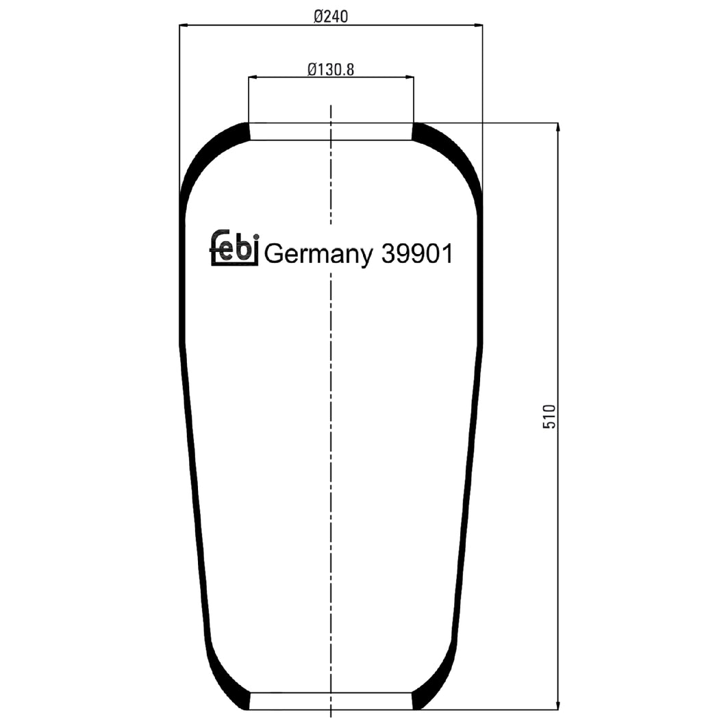 Air Spring No Piston Fits MAN F 2000 90 M OAFE2000 F2000 F90 Unterflu Febi 39901