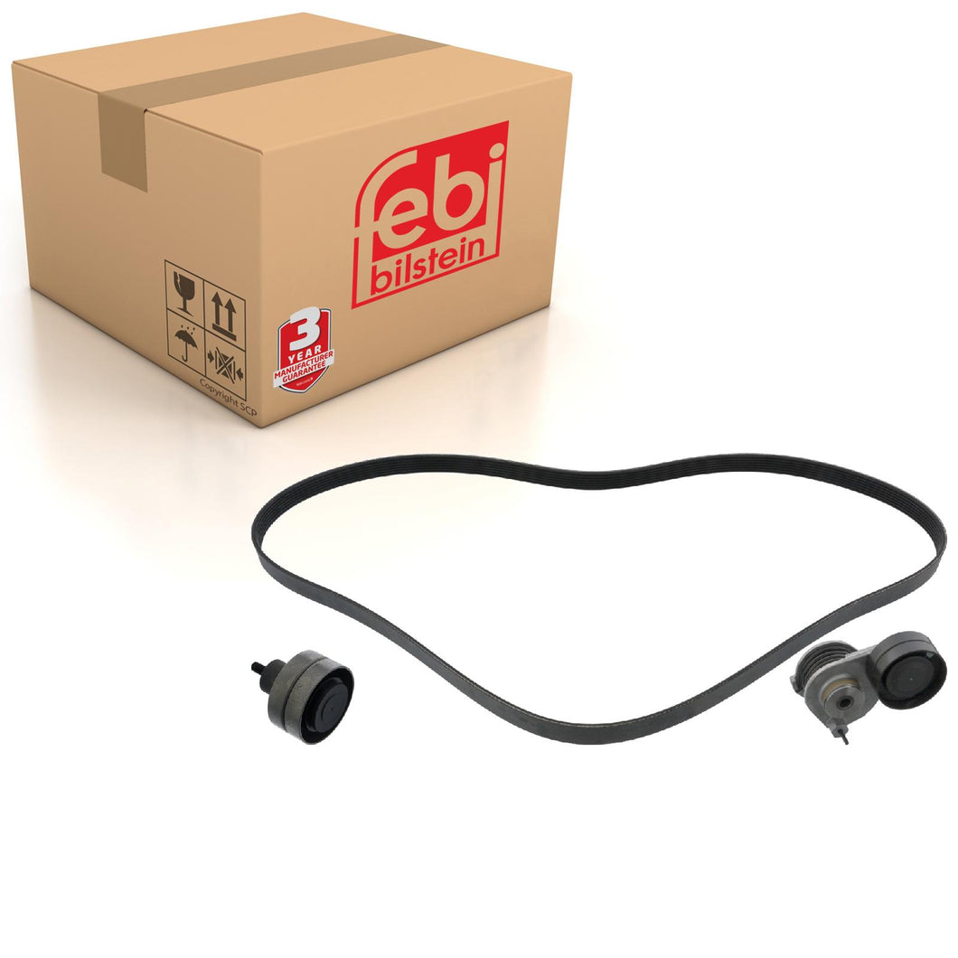 Auxiliary Belt Kit Inc Belt Tensioner & Idler Pulley Fits DAF CF MX M Febi 40155