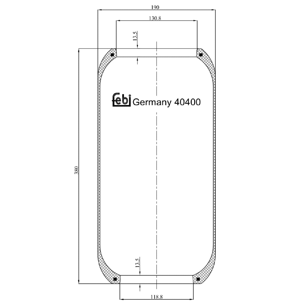 Front Air Spring No Piston Fits Volvo B11 R G3 B12 M B13 B5 RH B6 B7 Febi 40400