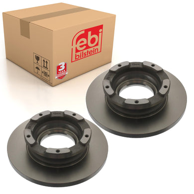 Pair of Rear Brake Disc Inc Abs Sensor Ring Fits Ford Transit 6 14 Febi 40783