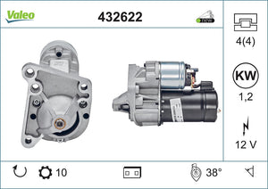 Starter Motor Fits Renault Clio Espace Express Extra Kangoo Laguna Valeo 432622