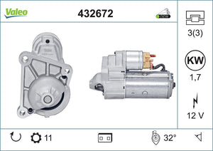 Starter Motor Fits Renault Clio Espace Express Extra Kangoo Laguna Valeo 432672