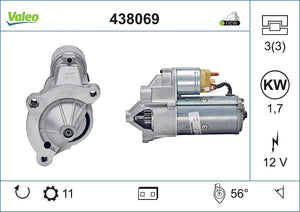 Starter Motor Fits Citroen Berlingo C5 Dispatch Evasion Jumper Jump Valeo 438069