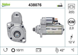 Starter Motor Fits Audi A2 A3 S3 Ford Galaxy Seat Alhambra Arosa Co Valeo 438076