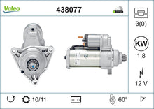 Load image into Gallery viewer, Starter Motor Fits Volkswagen Transporter OE 2B911023A Valeo 438077