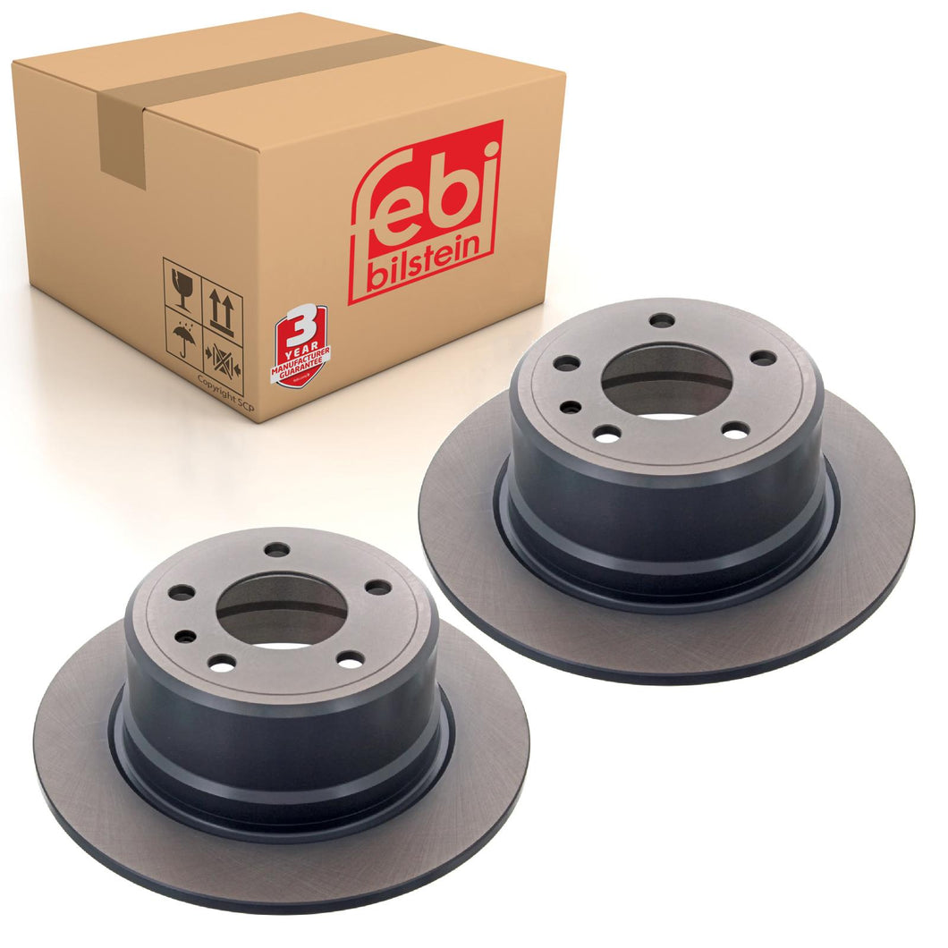 Pair of Rear Brake Disc Fits BMW 5 Series E34 OE 34211158576 Febi 43808
