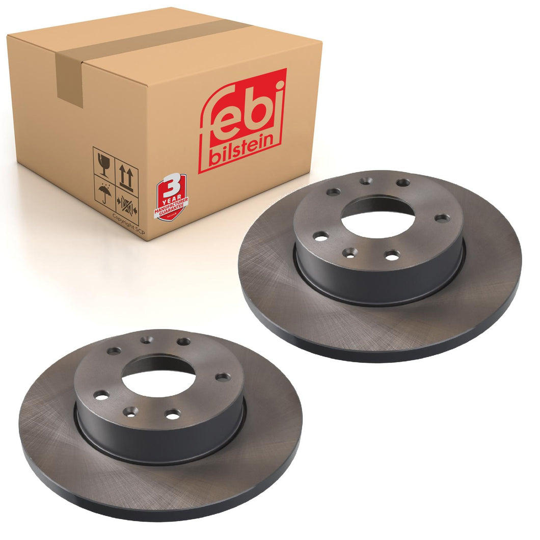 Pair of Front Brake Disc Fits Land Rover OE SDB100830 Febi 43814