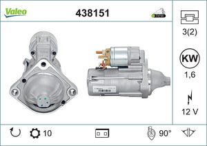 Starter Motor Fits BMW 1 Series 3 Series 5 Series X3 Valeo 438151