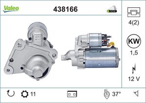 Starter Motor Fits Citroen Berlingo C1 C2 C3 C3 Picasso C3 Pluriel Valeo 438166