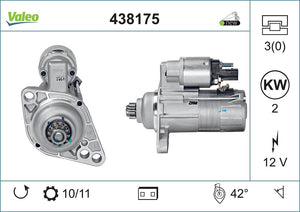 Starter Motor Fits Audi A3 TT Seat Altea Cordoba Ibiza Leon Toledo Valeo 438175