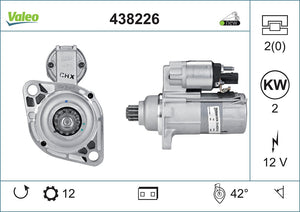 Starter Motor Fits Audi A1 A3 Q3 TT Seat Altea Ateca Ibiza Leon Sko Valeo 438226
