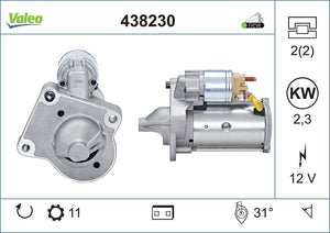 Starter Motor Fits Volvo C30 S40 S60 S80 V40 V50 V60 V70 Valeo 438230