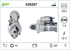 Starter Motor Fits Mercedes Class C Class Cls Class E Class Glk Cla Valeo 438267