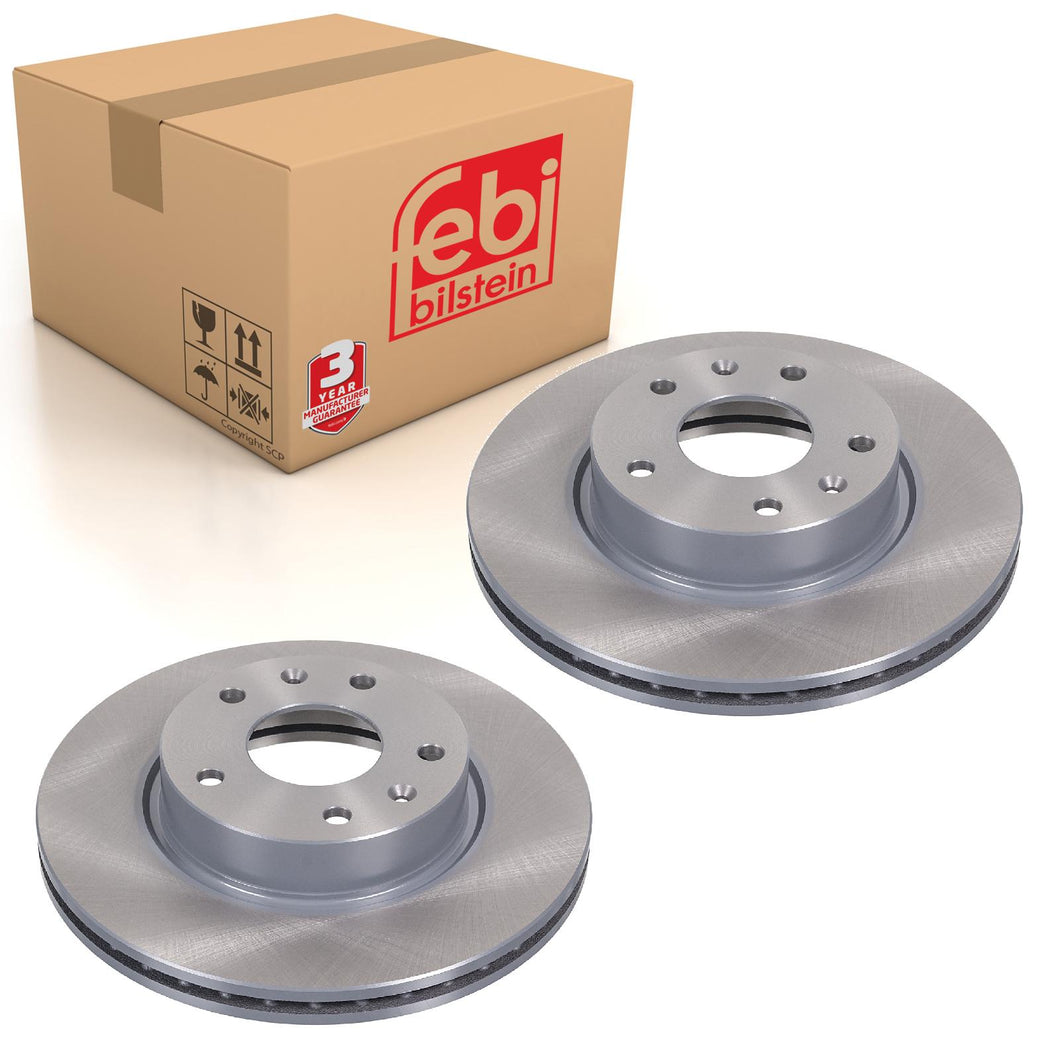 Pair of Front Brake Disc Fits Land Rover Freelander I OE SDB101070 Febi 43829