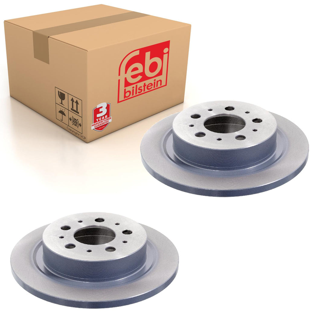 Pair of Rear Brake Disc Fits Volvo S 90 I OE 31262096 Febi 43830