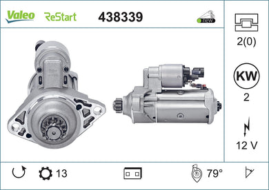 Starter Motor Fits Audi A3 A6 A7 Q2 Q3 Rs Q3 Rs3 S3 TT Seat Alhambr Valeo 438339