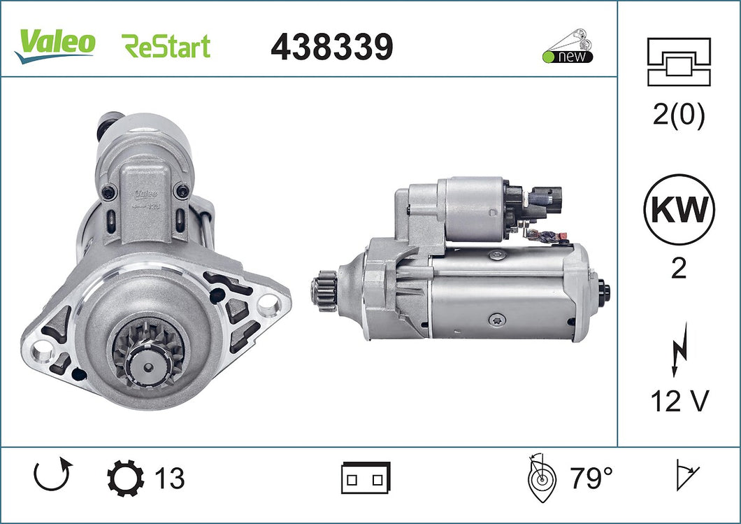 Starter Motor Fits Audi A3 A6 A7 Q2 Q3 Rs Q3 Rs3 S3 TT Seat Alhambr Valeo 438339