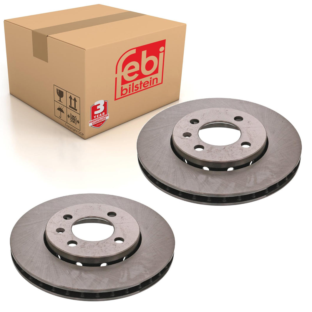 Pair of Front Brake Disc Fits Volkswagen e-load up! BL e-up! 12 6A Sk Febi 43841